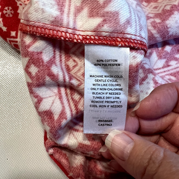 BP Holiday Pajama Shorts Christmas Trees Fair Isle Print Red White 1X - Picture 3 of 11
